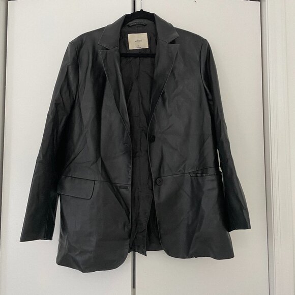 Wilfred, black faux leather, blazer, size small - Picture 1 of 4